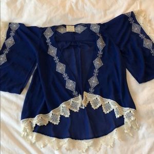 Pin and Needles Blue Poncho